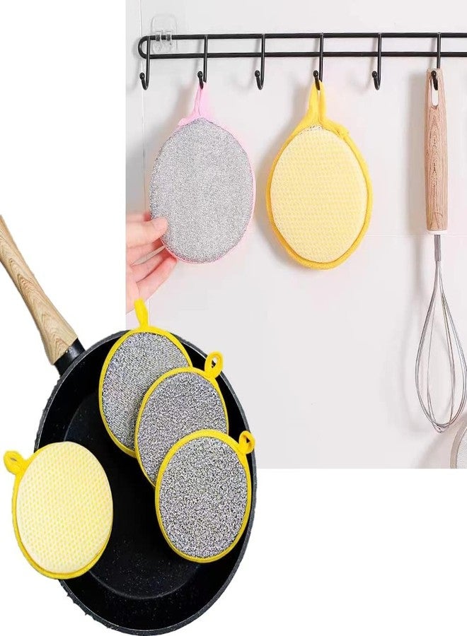 COOFANDY Washing 2 in 1 Dish Sponge Scrubber, Double Sided Non-Scratch Scrub Cleaning Sponges, Rough Scrubbers Side for Non-Stick Cookware, Soft Microfiber Scrub Side for Dishes (Pack of 5) - Image 3